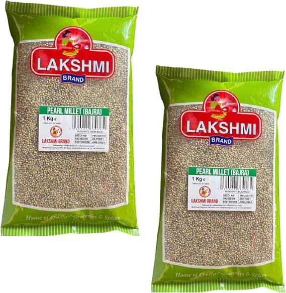 LAKSHMI BRAND-Pearl Millet 2Kg , Bajra Grains ,KAMBU, Sajjalu, Cambu for Healthy & Nutrious Cooking (Pack of 2)