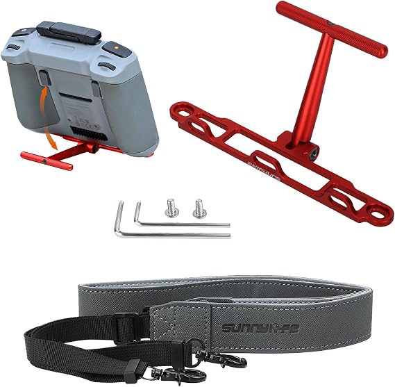 Handheld Stand Mount with Lanyard for DJI RC/RC2 Controller Red