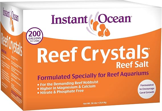 Instant Ocean Reef Crystals Reef Salt For 200 Gallons, Enriched Formulation For Aquariums, 25600 Fl Oz (Pack of 1)