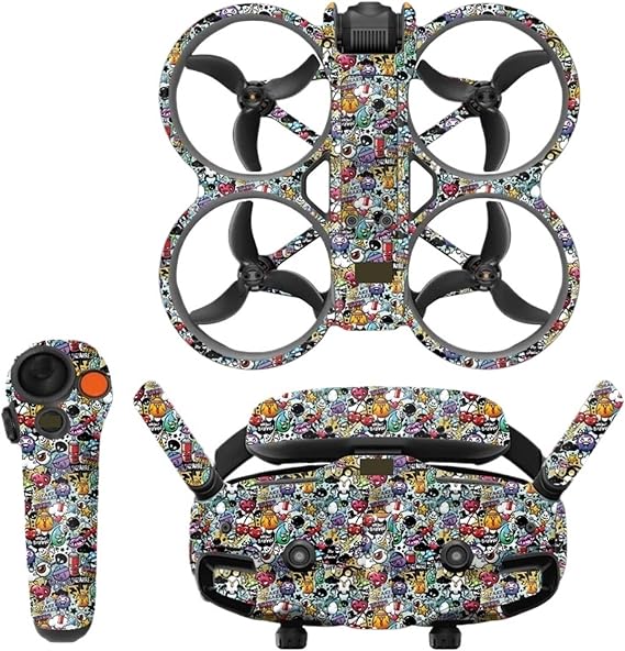 DJI Avata 2 ステッカースキンに対応。FPVゴーグル3とアクセサリー用保護デカールセットA2G3-F6。