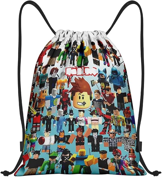 PQKL-party Roblllx Backpack,Roblllx Drawstring Bag,Boys Swim Bag