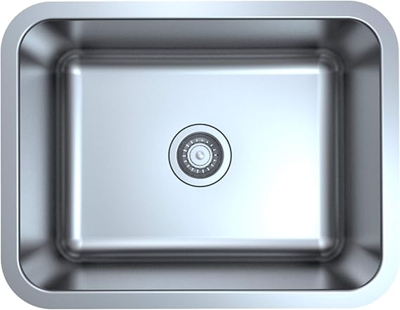 ZUHNE Milan Undermount Kitchen Laundry Utility Sink Stainless Steel 23 by 18 by 9 Single Bowl