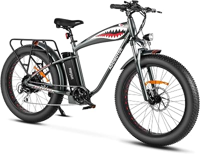 ADDMOTOR M-5500 Electric Bike for Men 26 Fat Tire E-Bike E Mountain Bikes Adults Electric, 1250W Motor 48V 17.5Ah Removable Battery, Hydraulic Disc Brakes, 7 Speeds 30 MPH Pedal Assist