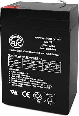 AJC Battery Compatible with Welch-Allyn Spot Vital Signs Monitor 6V 4.5Ah Battery