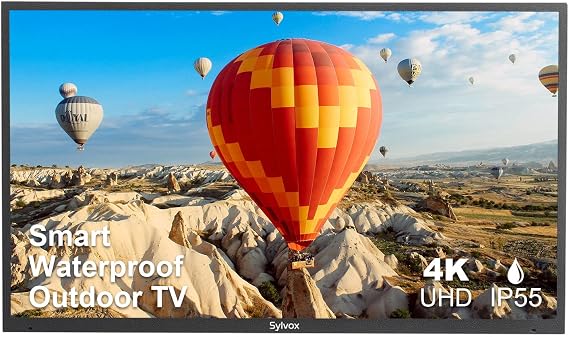 SYLVOX 43 Inch Outdoor TV, Waterproof 4K Smart TV, High Brightness,7x16(H) Commercial Grade, Supports Wireless Connection & Wi-Fi, ARC &CEC, Suitable for Partial Sun (Deck Series)