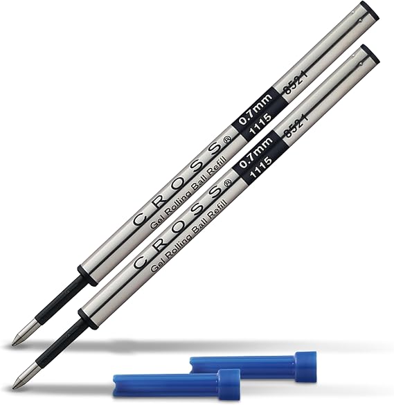 Cross Selectip Gel Rollerball Pen Refill, Dual Pack, Blue Ink, 0.4mm | Professional-Grade Refill for Effortless Writing and Journaling, Bold Gel Ink, Smooth Laydown, Quick-Drying Ink
