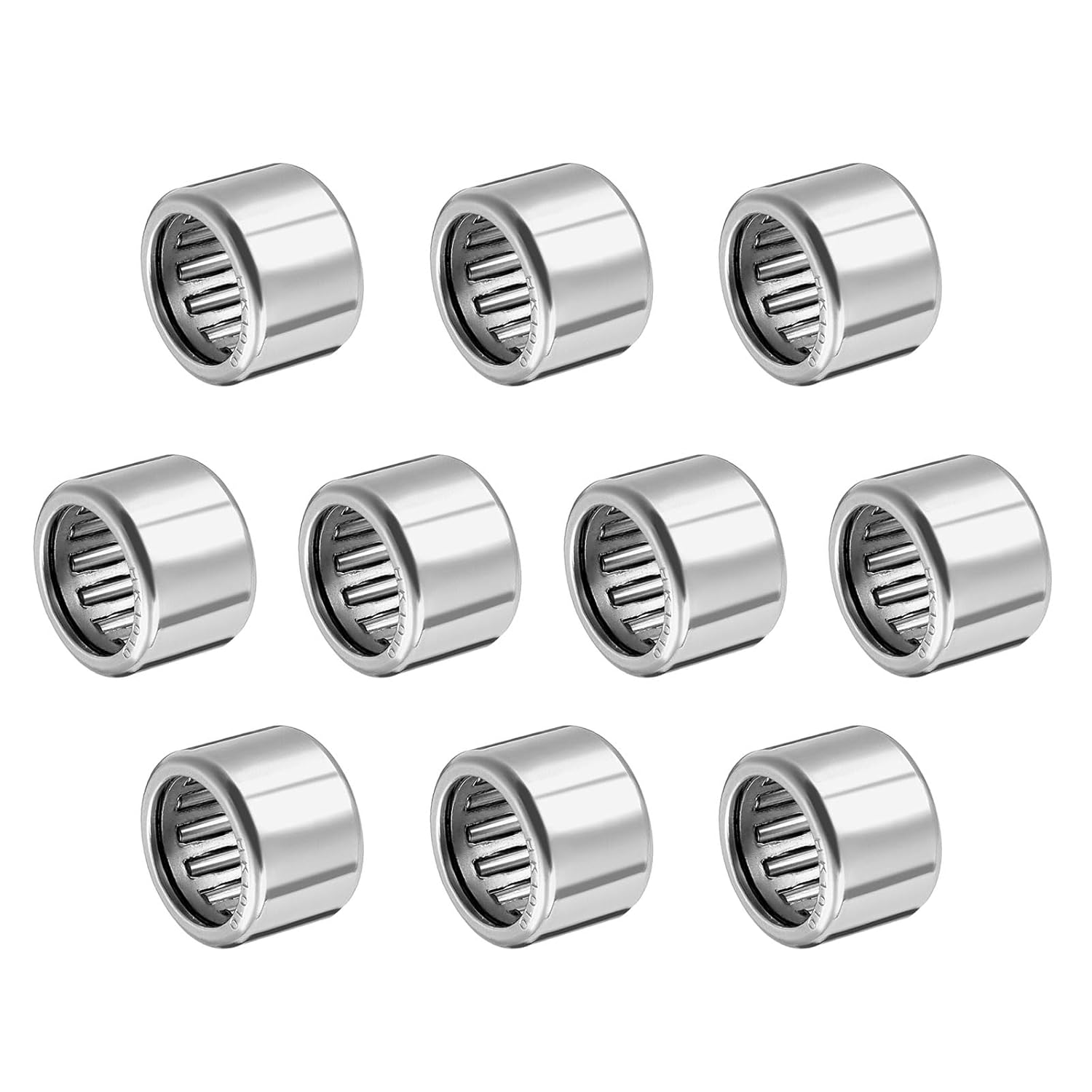METALLIXITY HK1010 Needle Roller Bearings 10mm ID x 14mm OD x 10mm Height 10 Packs, Chromium Steel Open End Thrust Bearing - for Industrial Machinery and Equipment