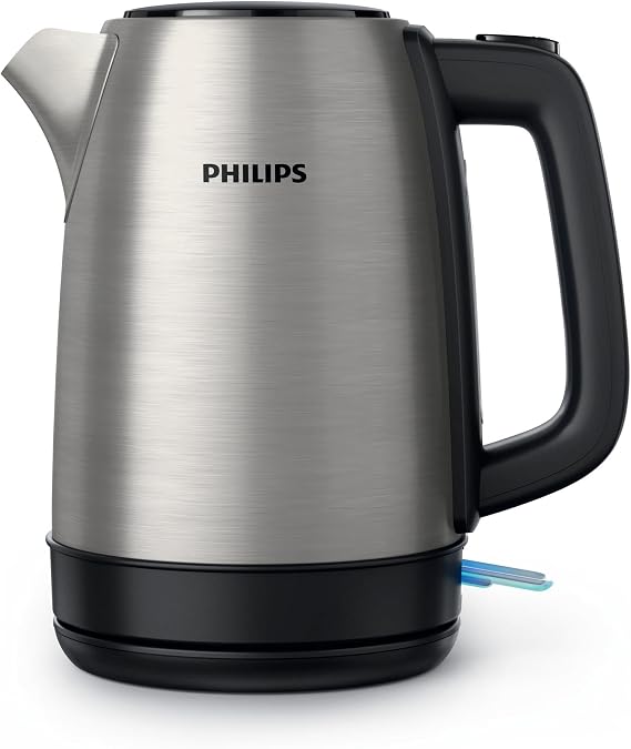 Philips Daily Collection HD9350/92 1.7l 2200 W Siyah, Paslanmaz çelik elektrikli su kaynatıcı