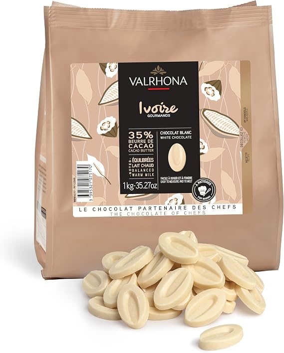 Valrhona White Baking Chocolate Chips 35% (Ivory) 1 kg