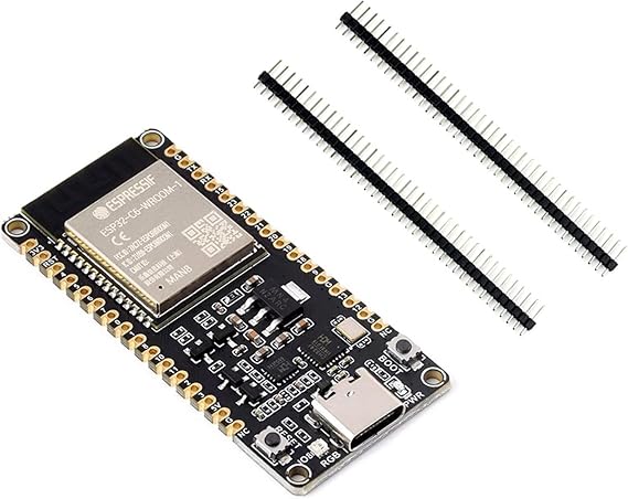ESP32-C6-WROOM-1-N8 ESP32-C6 Development Board ESP32 C6 Microcontroller RISC-V 32-bit Single-Core Processor, Integrates W F-i 6, B L E 5 and IEEE 802.15.4, Supports USB and UART Development
