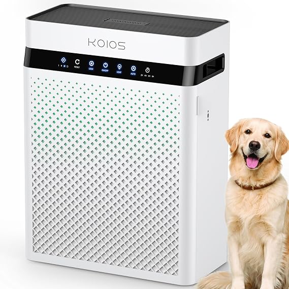 KOIOS HEPA Air Purifier for Home Pets Large Room Up to 2400 Sq Ft, K03 | Washable Pre-Filter, 22dB Sleep Mode, AQI Auto Mode, Child Lock, Timer, Night Light for Bedroom, Wildfire, Office, Dorm