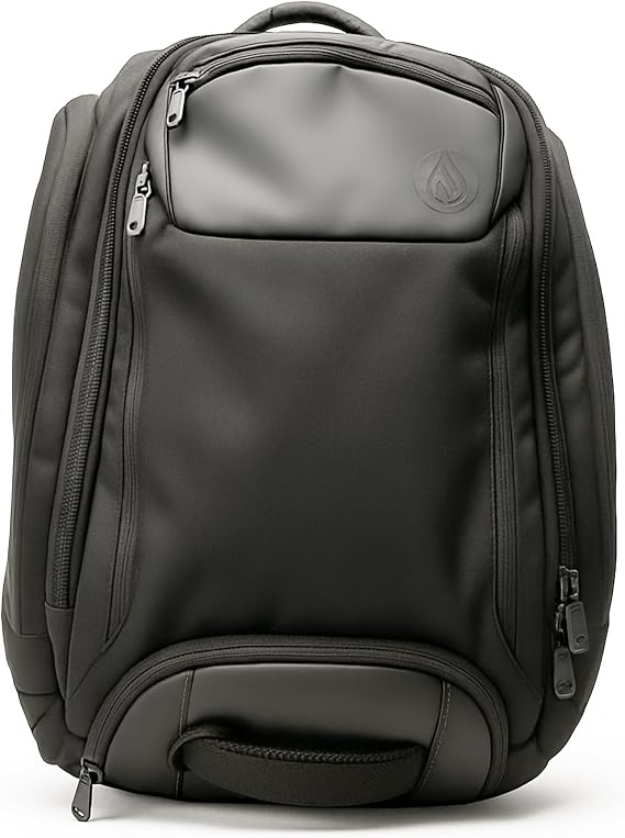 Nocqua 6-in-1 Convertible Travel Backpack, 40-55L Expandable Carry-On, Ergonomic Design with Drink Holders & Padded Laptop Pocket, Weather-Resistant Ballistic Nylon, Black - Travel Bag for Men & Women