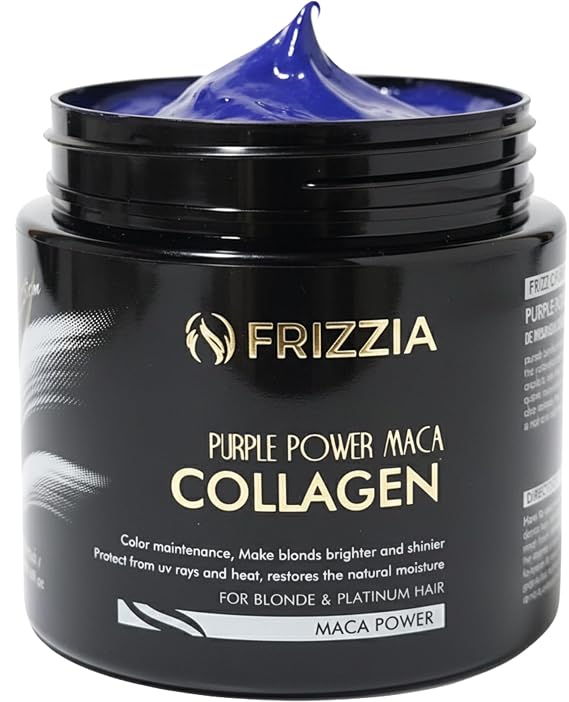 ULTRA Collagen Hair Mask, EASY to use. With argan oil and maca. Hydration and shine, anti-frizz treatment for dry and damaged hair, professional smoothness, 500 ml (Purple)