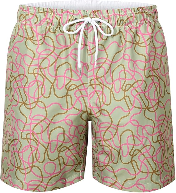 Mens Swim Trunks 5 Inch Lightweight Swim Shorts Men Quick Dry Mens Swimsuit Trunks