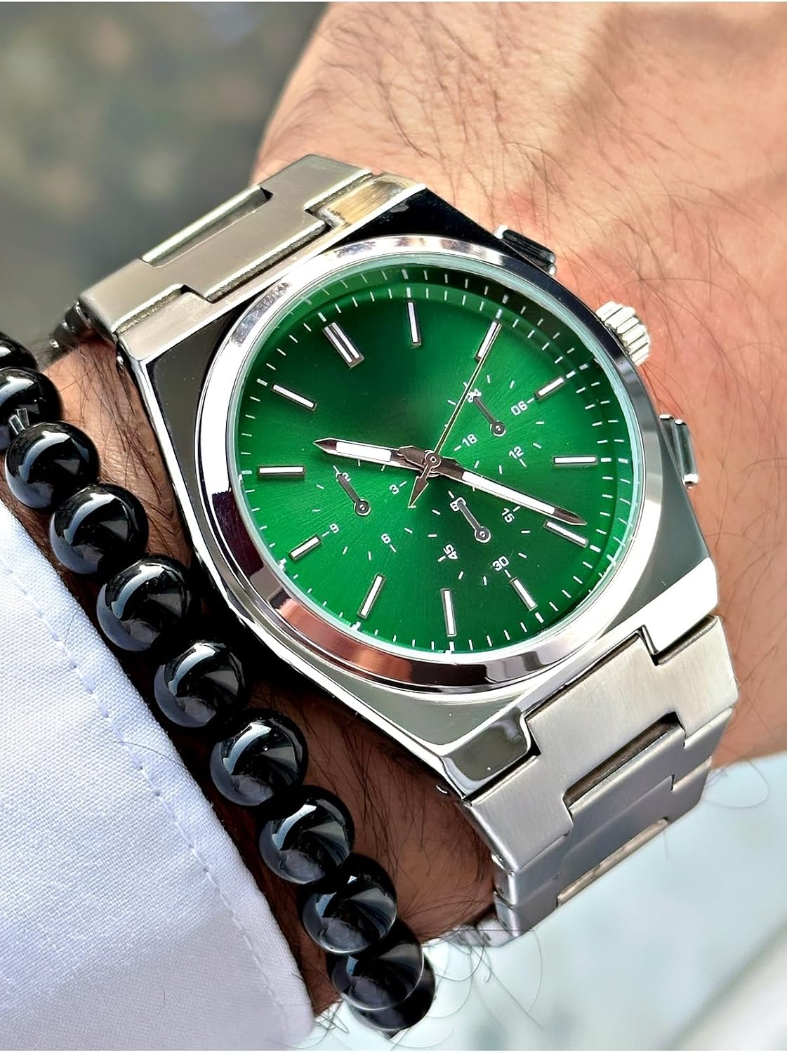 Lüks Özel Tasarım Limited Edition Serisi Metal Kordon Erkek Kol Saati-Bileklik Hediyeli