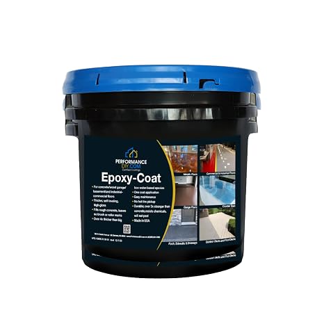 PerformanceDIY Good Half Kit Epoxy Floor Coating-Black Base with Blue Blend 1/4" Flakes-Light Flake Coverage,Covers 250 sq. ft.-for Garage,Basement, Patio,Commercial Floors,Concrete-Non-Toxic