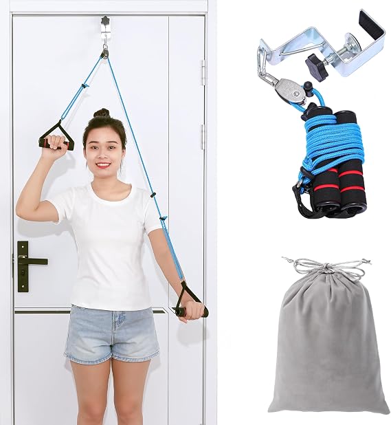 Fanwer Shoulder Pulley for Physical Therapy - Shoulder Exercise Pulley With Fixed Metal Bracket - Shoulder Pulley Over the Door - Pulleys for Shoulder Rehab -- Exercise Pulleys for Shoulders Doorway Arm Pulleys for Shoulder Injury