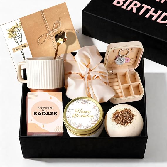 Happy Birthday Gift for Women,Birthday Box with Affirmation Cards