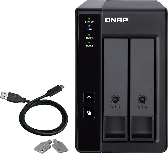 QNAP TR-002-A-US 2 Bay USB Type-C Direct Attached Storage (DAS) with Hardware RAID (Diskless)