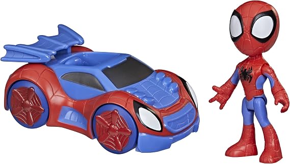 Hasbro Marvel F19405X2 Spidey and His Amazing Friends Marvel Action Figure and Web Speedster Vehicle, for Children from 3 Years, No