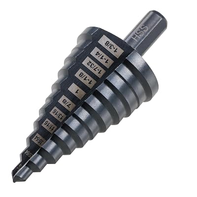 HSS 78-1-38 High Speed Steel Step Drill bits, Doubles Flutes Large Unibit for Hole Drilling in Iron, Copper, Aluminum, Wood, Plastic