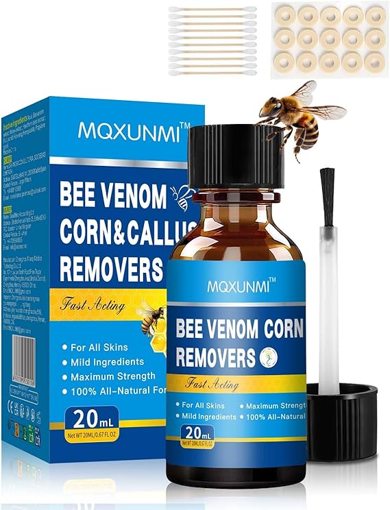 Bee Venom Corn & Callus Removers, 20ml Maximum Strength Corn Remover for Toes, Liquid Wart Remover of Foot Fast-Acting for Adults Seniors Teens Athletes Runners Hikers Workers Men Women