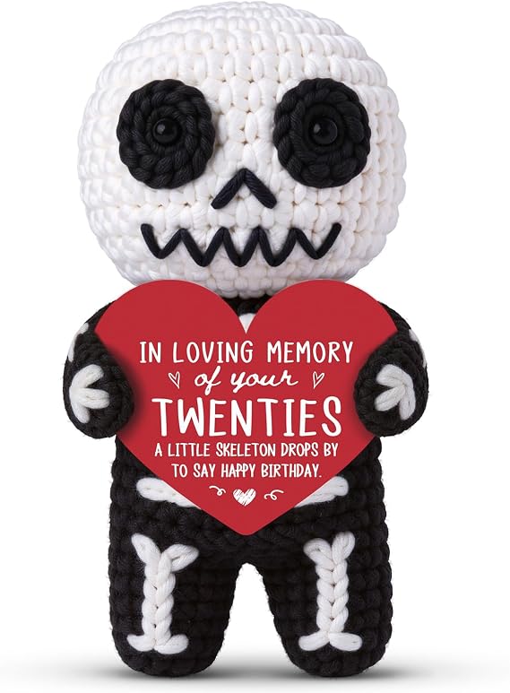 Funny 30th Birthday Gifts for Women Men- Handmade Crochet Skeleton
