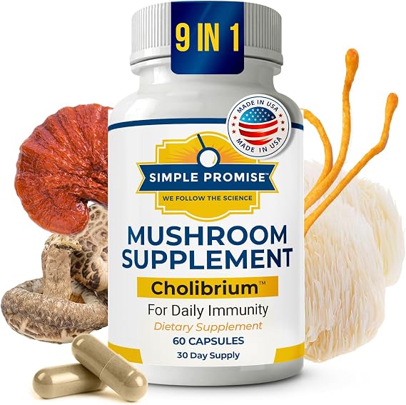 Cholibrium - 9-in-1 Mushroom Complex for Immunity - Lion's Mane and Reishi