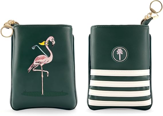 PINKTEE Golf Bags Valuables Bag Leather Pouch Bag for Golf Tees Golf Ball Golf Accessories Green