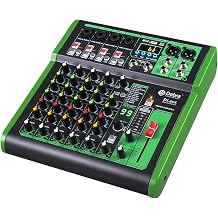 High Quality D Debra Audio DI-6UX Mixer Audio Interface Portable Recording Mixer Audio with USB 99 DSP Digital Effect Karaoke Recording Studio for DJ Mixer Console 6 Channel