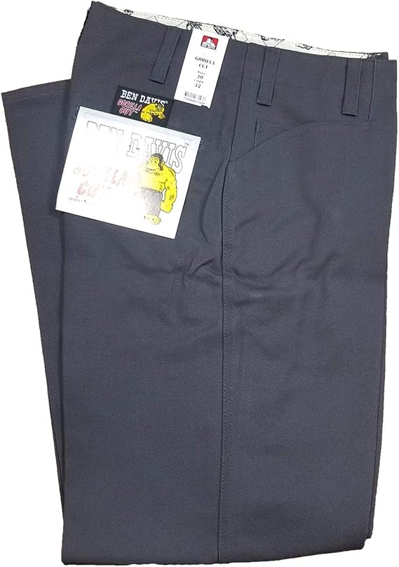 Ben Davis Men's Gorilla Cut Work Pants (38W x 30L, Charcoal)