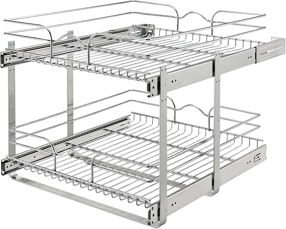 Rev-A-Shelf Pullout Organizer for Cabinets, Min Opening Width of 24"
