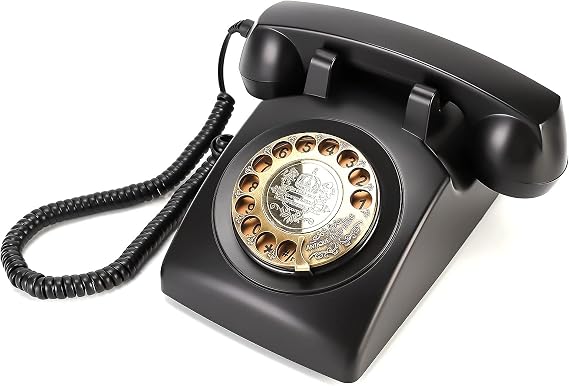 Rotary Retro Telephone,1950's Old Antique Corded Landline Dial Phones, Classic Desk Wall Phone for Home Office Decor