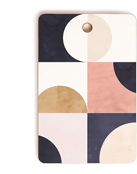 Society6 Bamboo Cutting Board- Kitchen Decor by Emanuela Carratoni - Unique Cutting Boards for Kitchen, 16" x 10.5" x 0.5", Geometric Moontime II