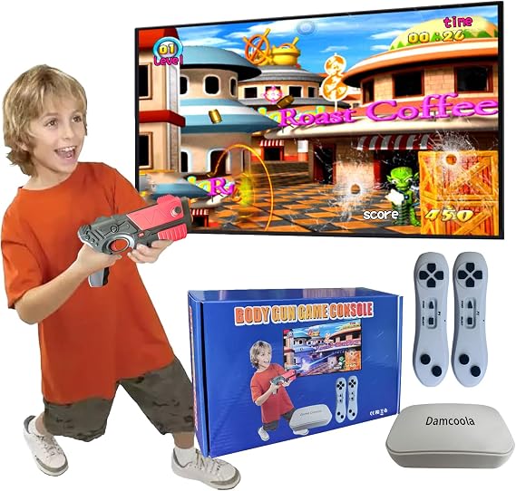 Game Console with 100+ Games, Handheld Retro Video Console for Kids& Adults, Game System with AR Gun,2 Game Controller, TV Plug& Play, Xmas Birthday Toy Gift for Boys& Girls Age 3 +