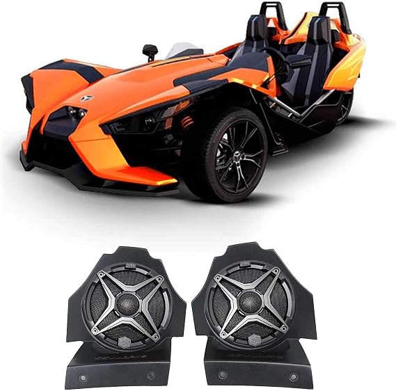 SSV Works Polaris Slingshot Behind Seat Under Hoops 6.5" Waterproof Speakers + Enclosures
