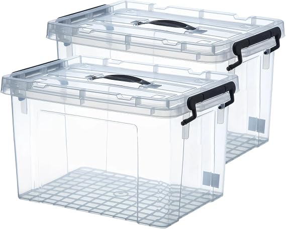 2 Quart 2-Pack Stackable Clear Storage Bins with Lids