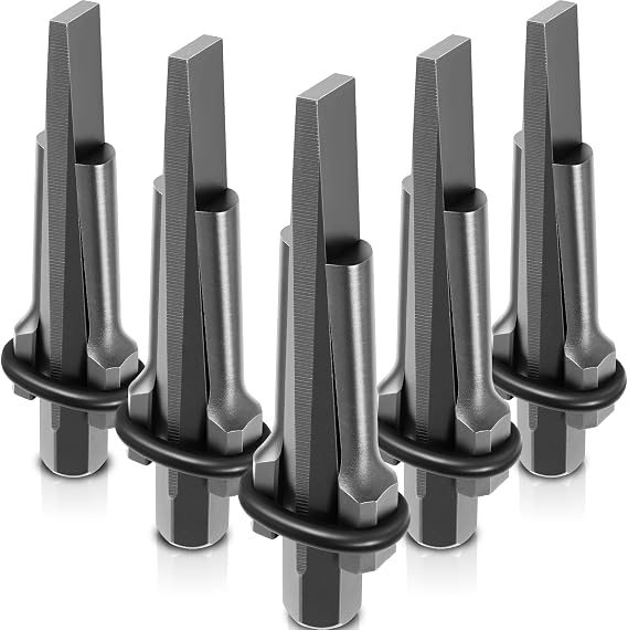 5 Pcs Stone Splitter, Heavy Duty Steel Rock Splitters 5/8 Inch Stone Splitter Hand Tools Concrete Rock Stone Splitter Hand Tools Multipurpose Stone Splitting Tools for Rocks Granite Concrete