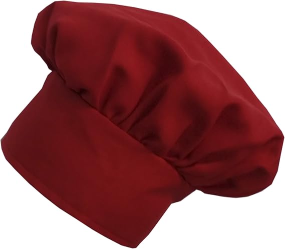 Adjustable Red Twill Chef's Hat
