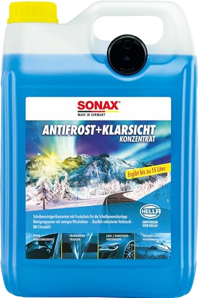 SONAX AntiFrost+KlarSicht Konzentrat (5 Liter) Scheibenreiniger-Konzentrat mit Frostschutz für die Scheibenwaschanlage