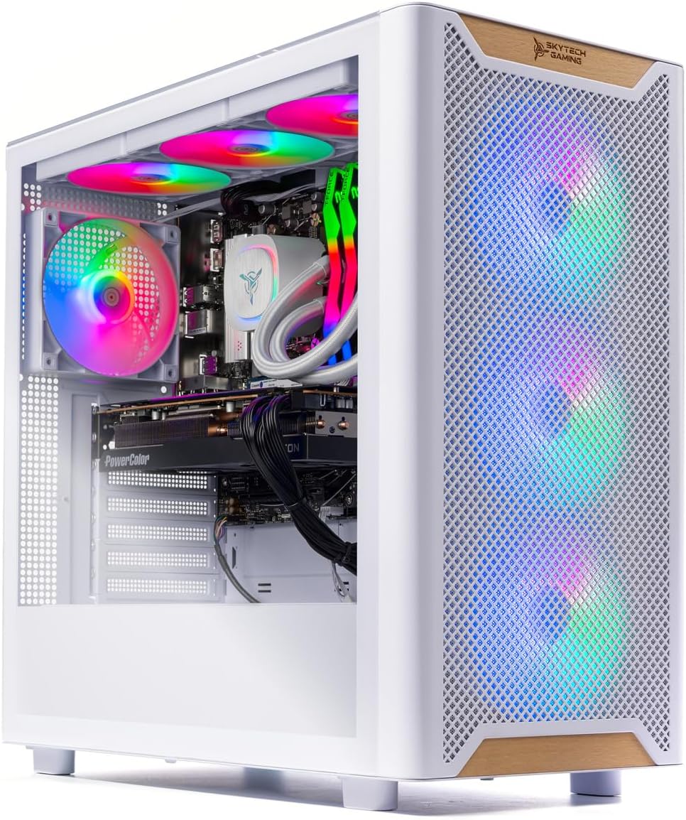 Skytech Gaming Chronos 3 Desktop PC, Ryzen 5 9600X 3.9 Ghz 5.4GHz, NVIDIA RTX 5070 12GB, 1TB Gen4 NVMe SSD, 16GB DDR5 RAM 6000, 850W Gold PSU, Wi-Fi, Win 11