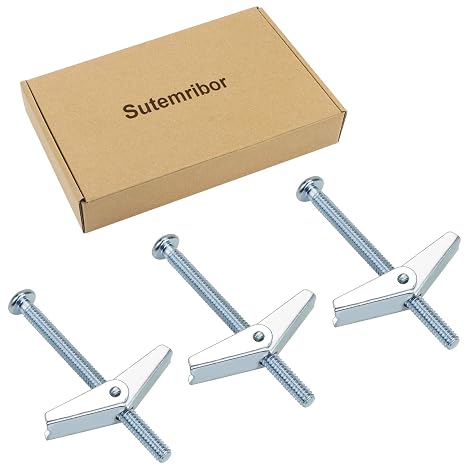 1/4X3-Inch Toggle Bolt and Wing Nut for Hanging Heavy Items on Drywall, 50 Pack