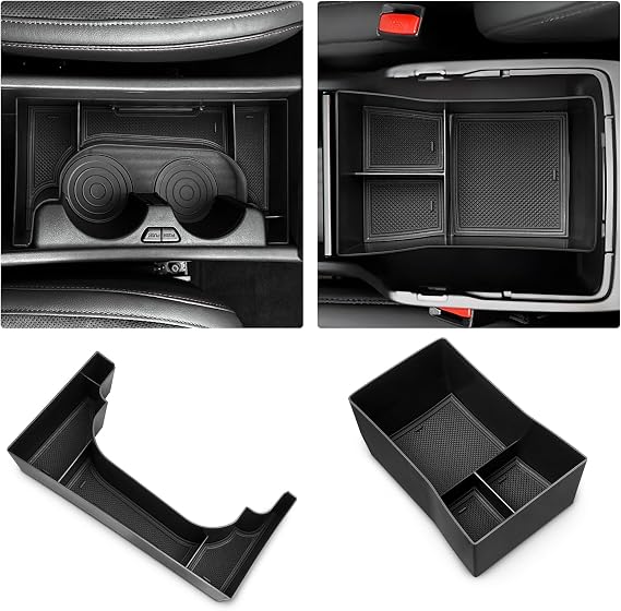 Karltys 2PCS Center Console Organizer Tray for Hyundai Kona SEL Premium/Limited/EV Electric 2024-2026 Accessories, 2025 Kona Middle Console Tray Armrest Storage Box (NOT for SE/SEL Sport)