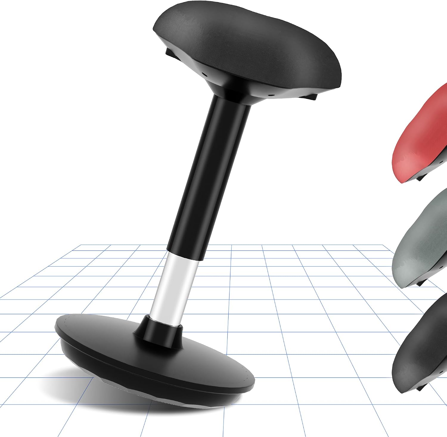 FLEXISPOT Ergonomic Swivel & Wobble Stool – Active Height‑Adjustable Seat for Standing Desk, Improve Posture, Core Strength & Comfortable Work Chair for Home & Office, Black