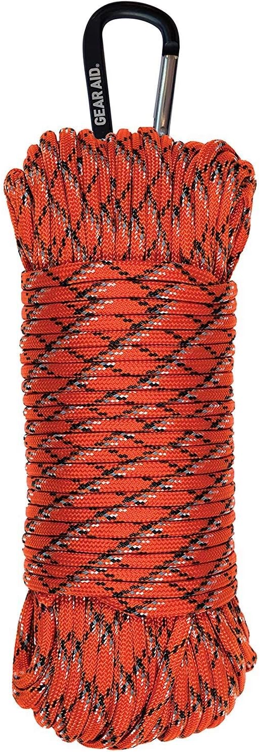 Gear AID 550 Paracord and Carabiner, 7 Strand Utility Cord for Camping and Survival
