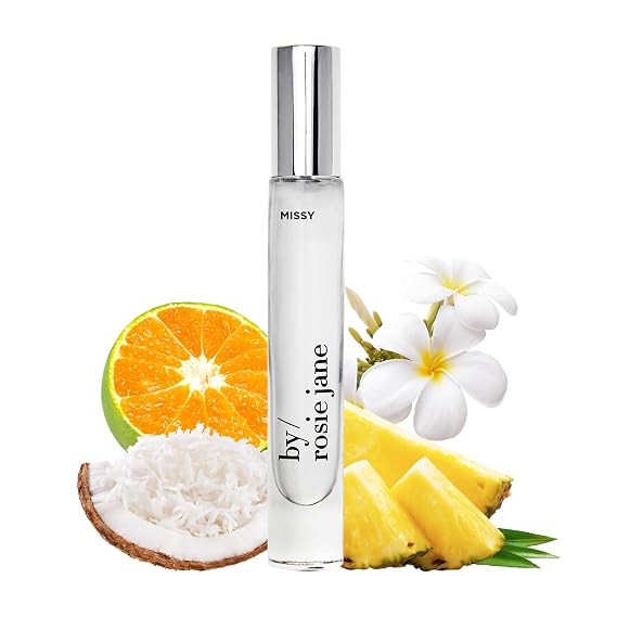 By Rosie Jane Eau De Parfum Travel Spray (Missy) - Clean Perfume for Women - Notes of Coconut, Green Mandarin, Pineapple and Frangapani -
