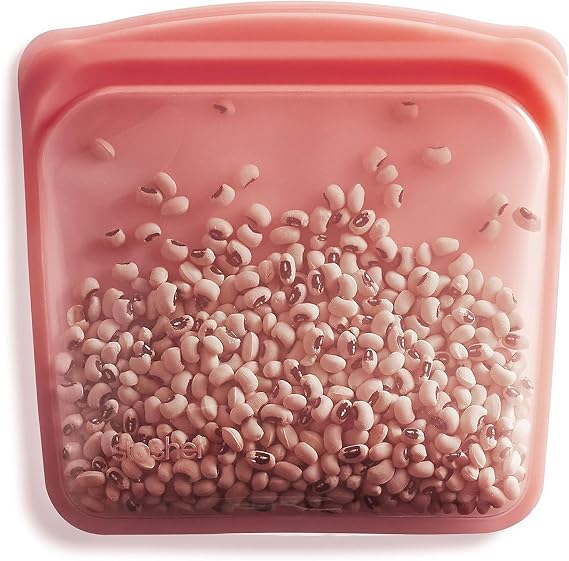 Stasher Premium Silicone Reusable Food Storage Sandwich Bag, Red, Microwave, Sous Vide, Dishwasher, Oven and Freezer Safe, BPA Free, Leak-free, Eco-friendly, 28 Oz