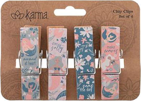 Karma Chip Clips, Colorful and Fun Bag Clips for Food and Storage, One Size, Mermaid