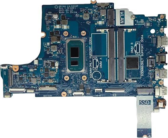 Replacement for Dell Inspiron 3501 Laptop Motherboard System Board CPU Mainboard i3-1125G4 Processor GDI4A LA-K034P 0YR7KH YR7KH