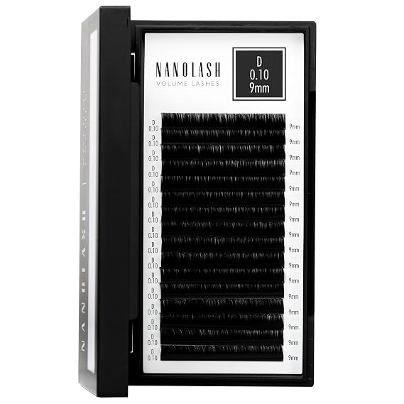 Nanolash Volume Lashes - false lashes for professional eyelash extensions, volume eyelash extensions (0.10 D, 9mm)